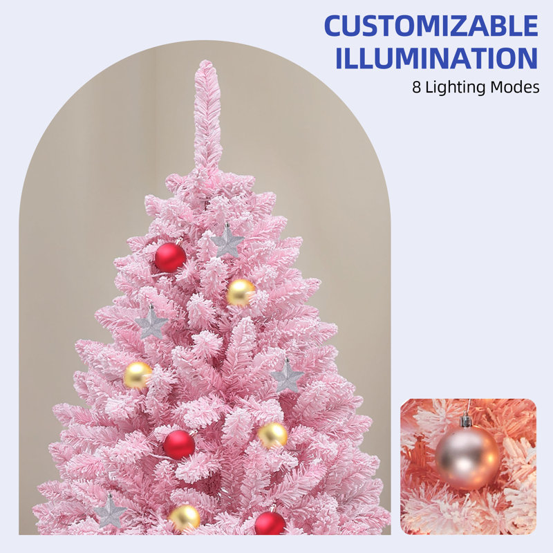 Arbre de Noël rose clair 6 pi / 7,5 pi, arbre de Noël unique, arbre des Fêtes, arbre saisonnier