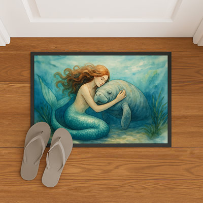 Mermaid and Manatee Doormat