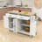 Kitchen Island Cart with Solid Wood Top and Locking Wheels,54.3 Inch Width,4 Door Cabinet and Two Drawers,Spice Rack, Towel Rack (White)-2043805304