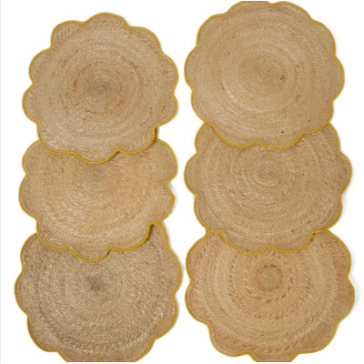 Butter Yellow Placemats Set Of 6 | Handmade Cotton Dining Placemats | Boho Table Decor | Natural Table Setting For Everyday And Fall Use