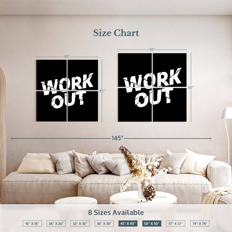 Kema Workout Typography, 45" H x 45" W