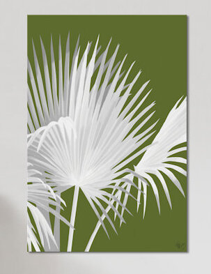 «Fan Palm IV», impression sur toile, H 26 po x l 18 po x P 1,5 po, Toile tendue, Pas de tapis