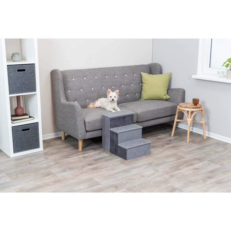 Escalier pliable pour animaux de compagnie TRIXIE Pawsome Ascent avec rangement, compartiments de rangement pour jouets, Gris