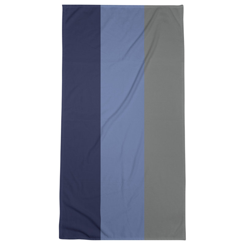 Cotton Blend Lightweight Bath Towel, Navy/Blue/Gray