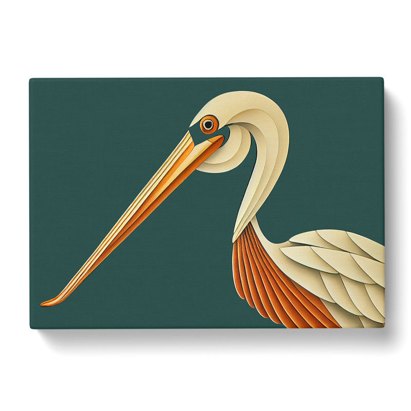 Pelican Art Deco Abstract - Wrapped Canvas, 50cm H x 76cm W