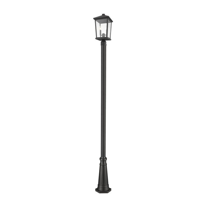 Lampadaire 2 lumières 103,25 po Bourke, Noir, H 91,25 po x l 14,25 po x P 14,25 po