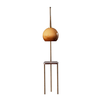 156.5cm Polished Torchiere Floor Lamp with USB and Outlet
