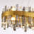 16-light Dimmable Gold Rectangle Chandelier With Clear And Gray Crystal Accent