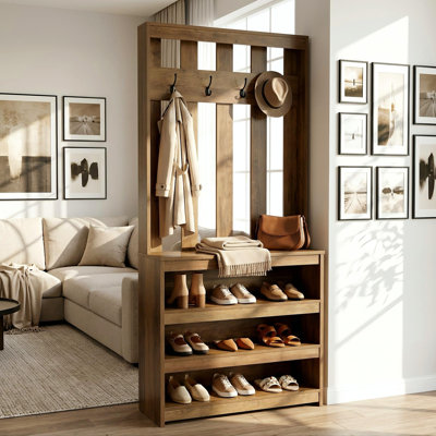 71" Tall Room Divider with Shelves