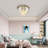 Lizette 6-Light Modern Gold Crystal Chandelier Round Tiered Flush Mount Lighting-777802050