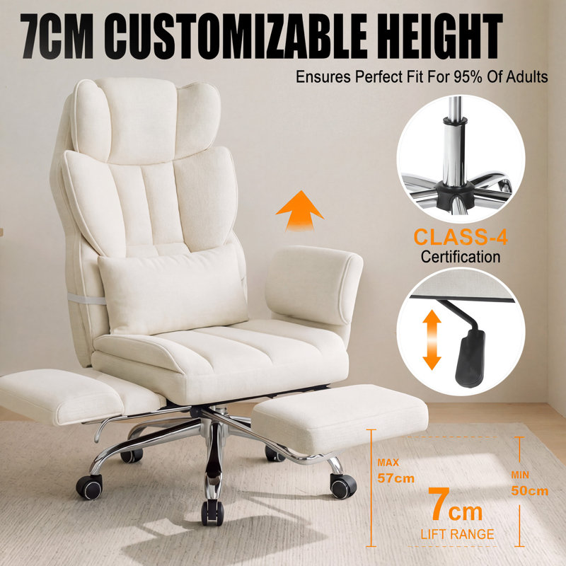 Rebrilliant Fabric Office Chair, Beige