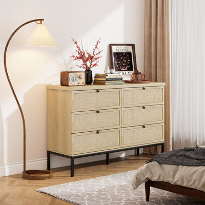 Boho Natural Rattan 6 - Drawer Dresser