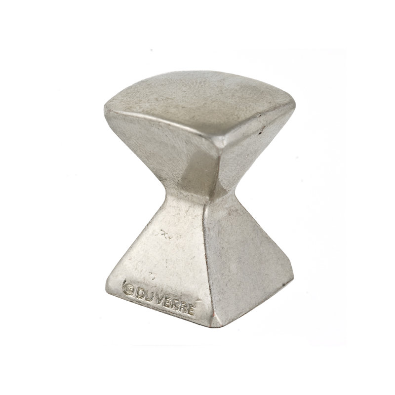 Forged 2 Square Knob, Satin Nickel, 0.875" H x 0.875" W x 1.25" D