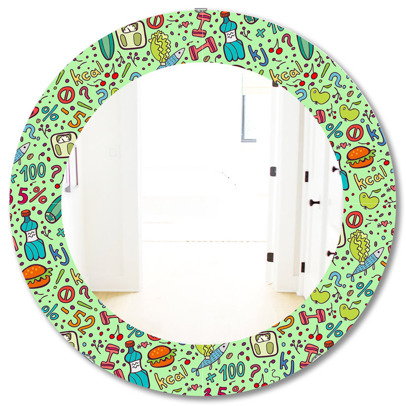 Motif diététique vert - miroir moderne, H 31,5 po x l po