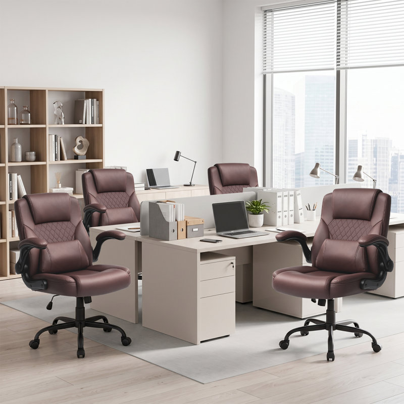 Fauteuil de direction ergonomique avec accoudoirs réglables, Brun
