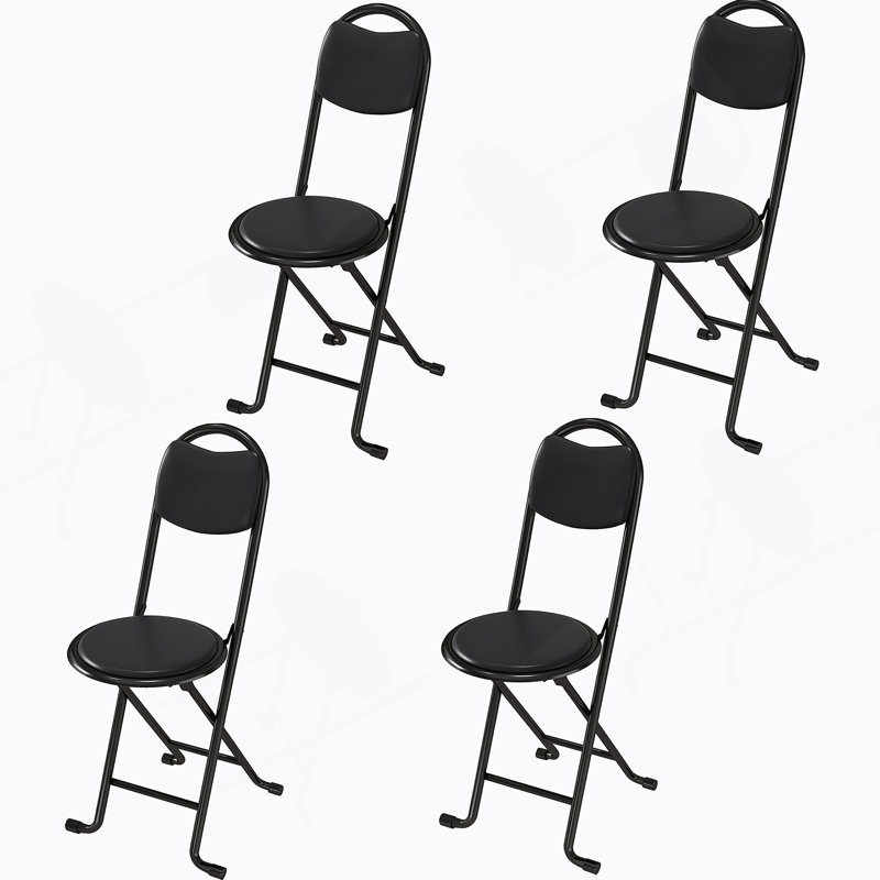 Tabouret pliant 4 pièces avec dossier, tabouret pliant rembourré et rembourré, chaises pliantes portatives pour l'extérieur