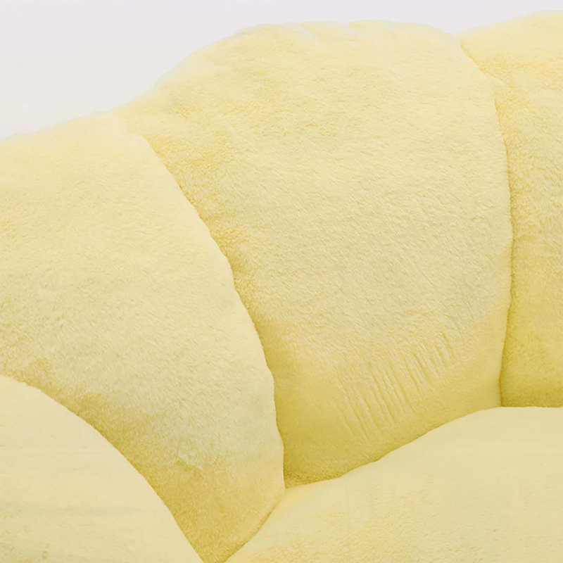 Fauteuil à billes Lotus, aucun assemblage requis, Jaune