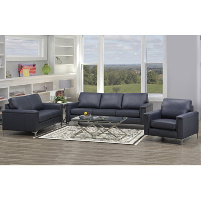 Karlysia Modern Premium Top Grain Leather Sofa And Chair by Orren Ellis
