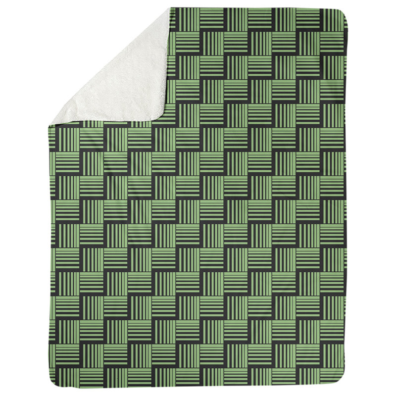 Couverture polaire à rayures classic basketweave, l 50 po x L 60 po, Vert foncé