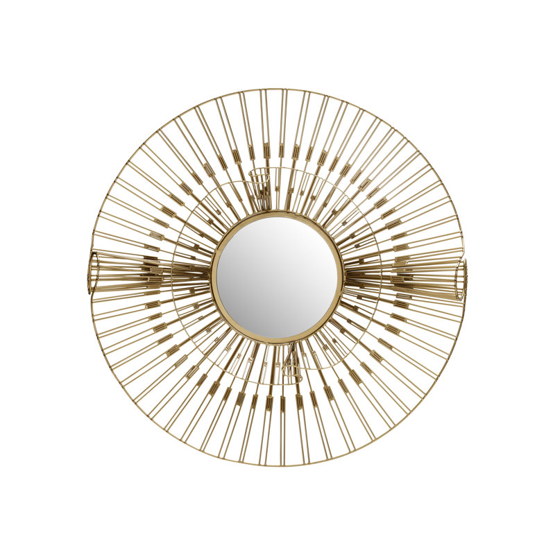 Round Iron Framed Wall Mirror