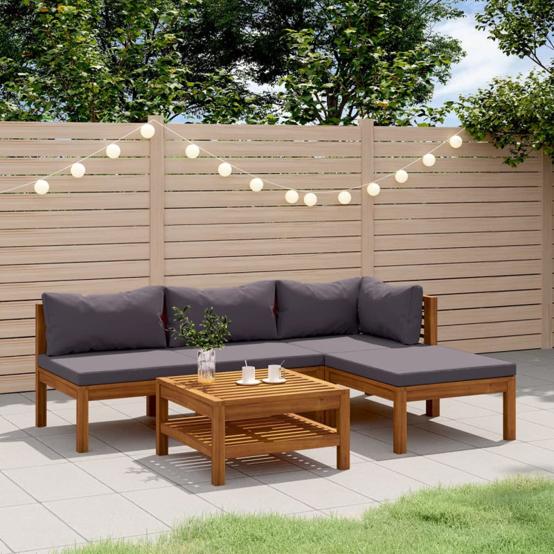 Mobilier de patio en bois gris foncé, Grey
