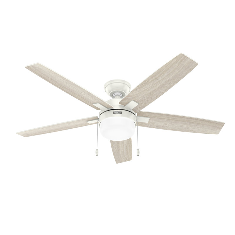 Anisten 52" 5 - Blade Ceiling Fan With Lights and Pull Chains, White