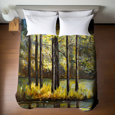 Housse de couette Arbres au milieu du lac | Décoration intérieure