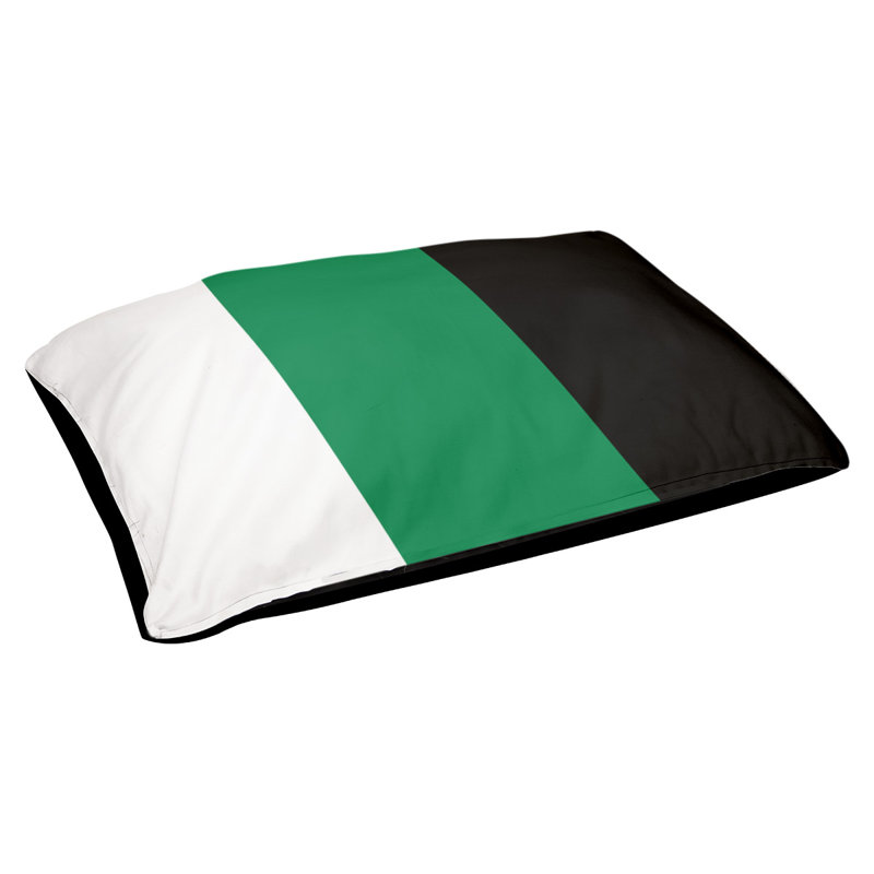 Coussin rectangulaire designer New York Bronx, Grand (L 40 po x l 50 po), Blanc / vert / noir
