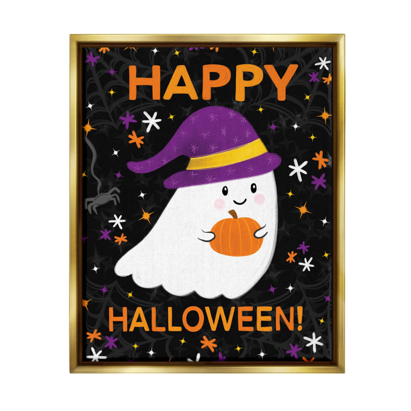 «Happy Halloween Happy Ghost», estampe numérique par Emily Cromwell, H 21 po x l 17 po x P 1,7 po