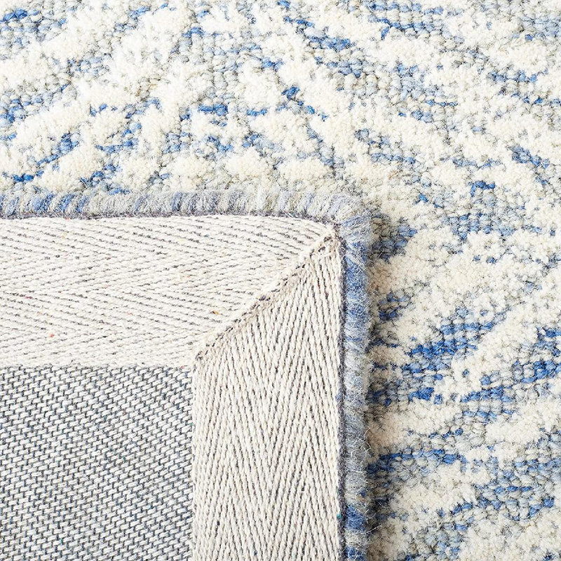 Tapis abstrait en laine et coton touffetés à la main Pezanetti, Rectangle 4 pi x 6 pi