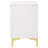 White And Gold 2-Drawer Rectangular Nightstand-1532708096