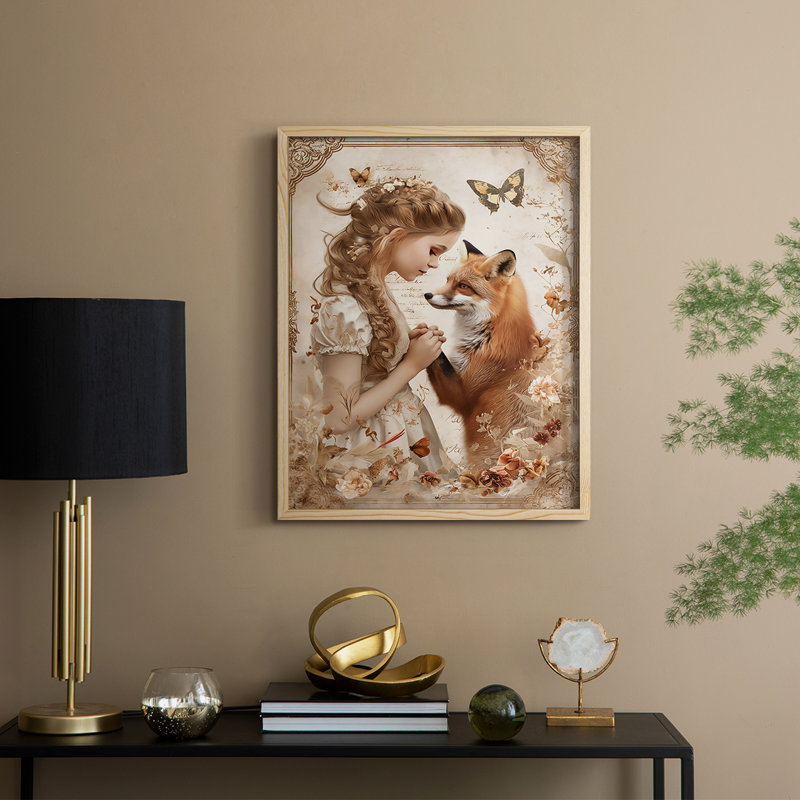 «WOMEN Series CD III», reproduction encadrée - bois massif, Naturel, H 21 po x l 17 po