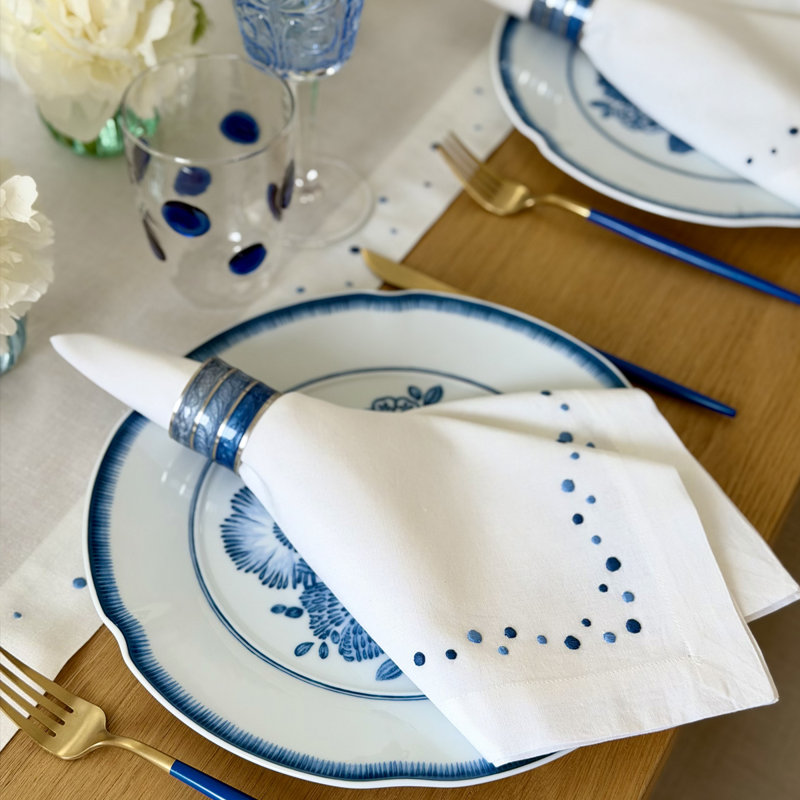 Dots 22" Napkin, Blue