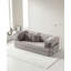 Canapé modulaire en velours gris-1954876208