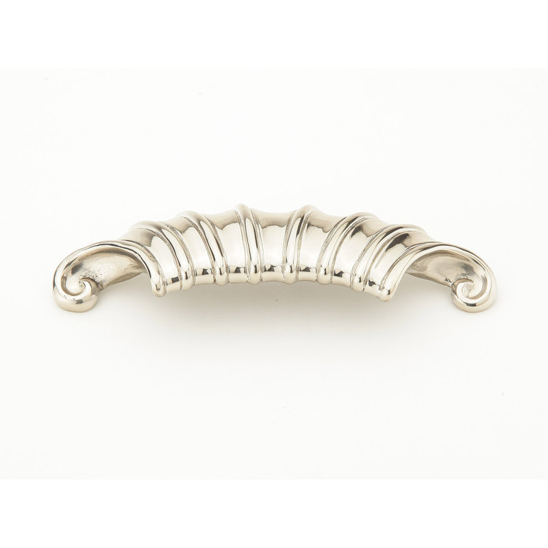French Court Cup / Bin Pull, White Brass