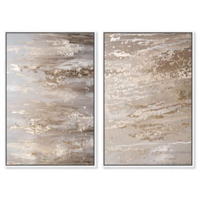 Ensemble de 2 reproductions d'art sur toile en bronze