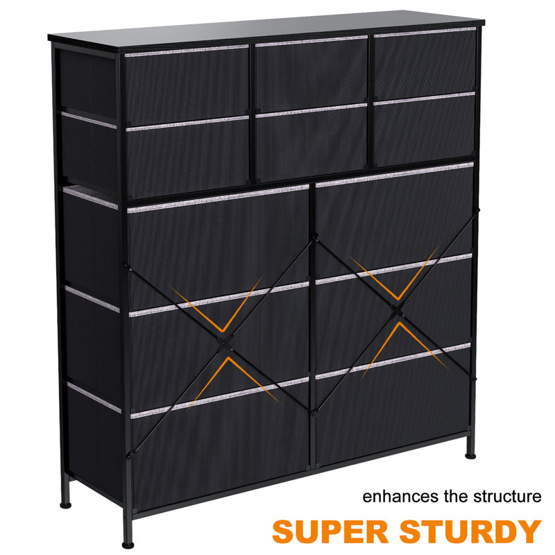 Commode 12 tiroirs, Gris clair