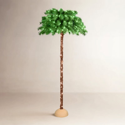 6' Pre-Lit Artificial Palm Tree with Green and Clear Lights