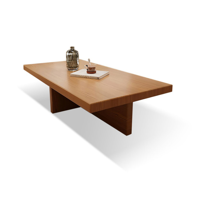 Brown Solid Wood Rectangular Coffee Table, 17.72" H x 39.37" L x 23.62" W