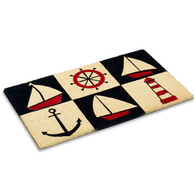 Tapis de porte d'extérieur 30 po x 18 po Overbrook Shores Nautical
