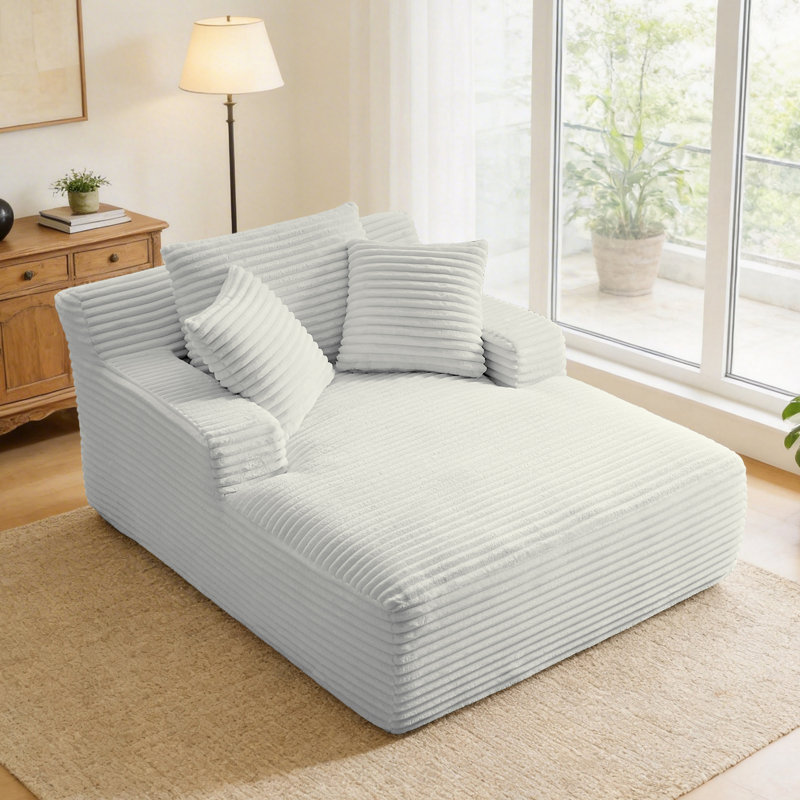 Canapé-lit 49 po en velours côtelé à compression avec coussins, sans assemblage requis, Gris