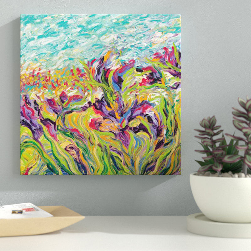 « iris scott-irises i », reproduction d’art sur toile tendue, H 18 po x l 18 po x P 1,5 po, Toile encadrée noire