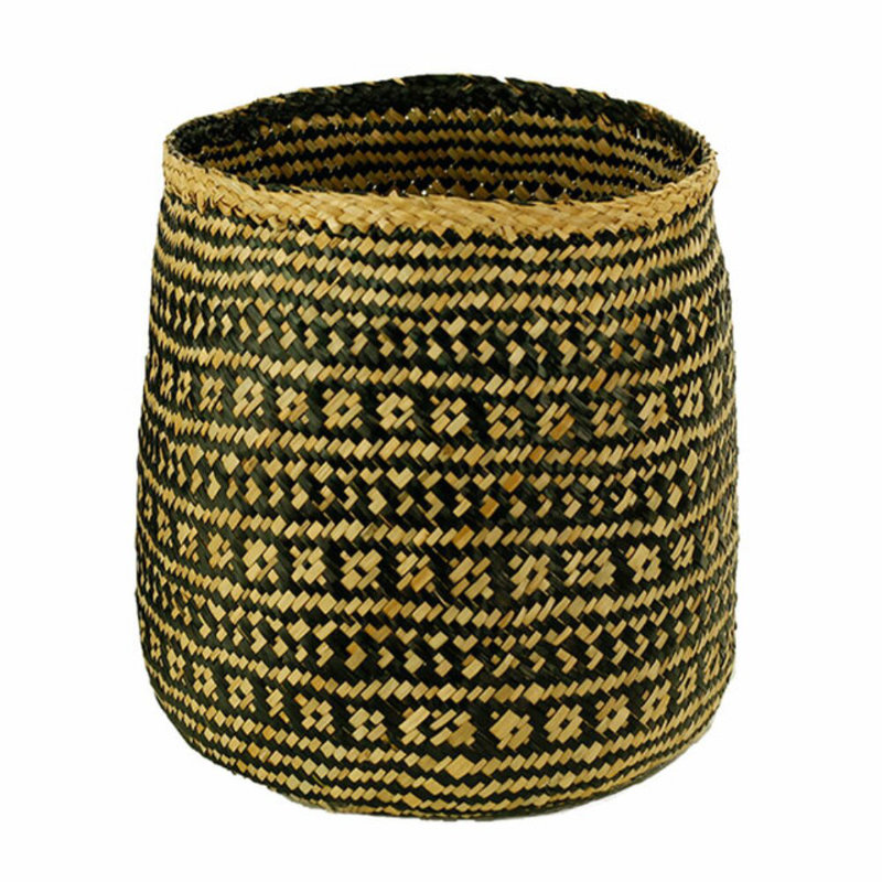 Panier cylindrique tissé à la main