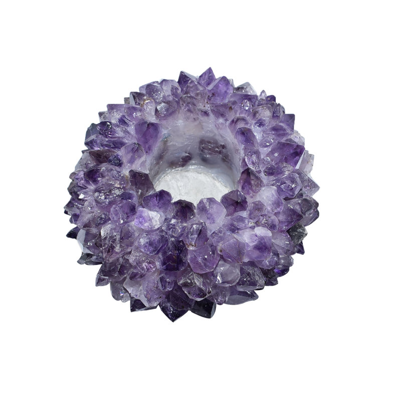 Stone Tabletop Votive Holder, Purple