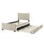 Structure de lit simple tapissier en velours avec lit gigogne simple, beige-192594623