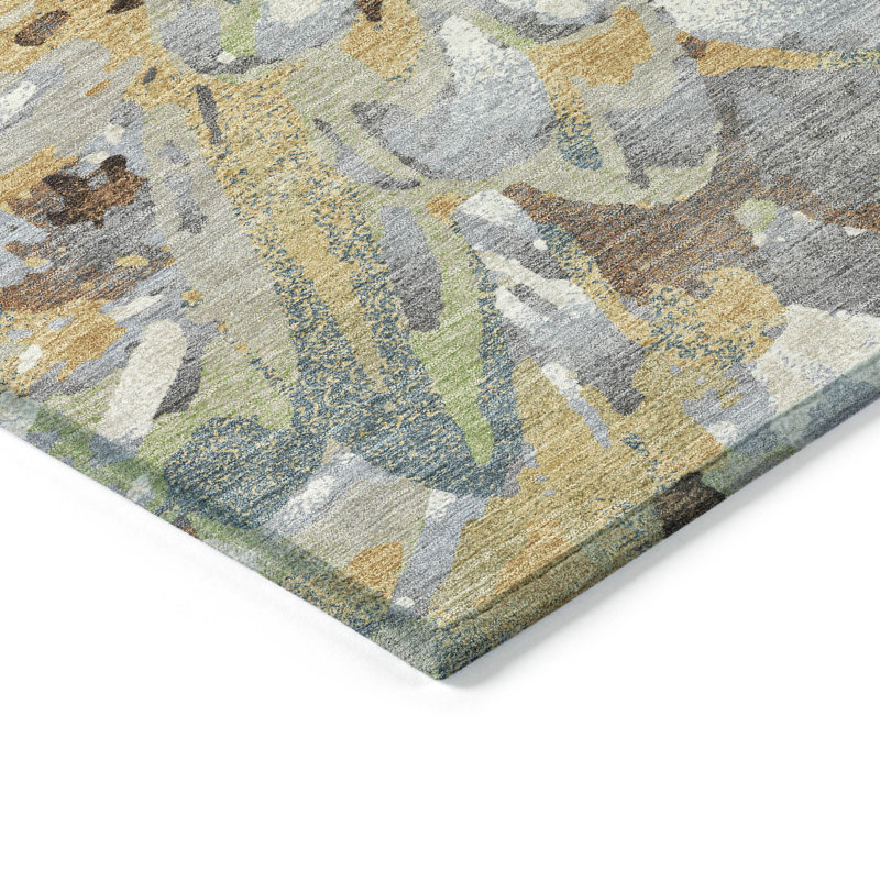 Tapis floral intérieur / extérieur lavable à la machine Chantille ACN2340, Rectangle 10 pi x 14 pi