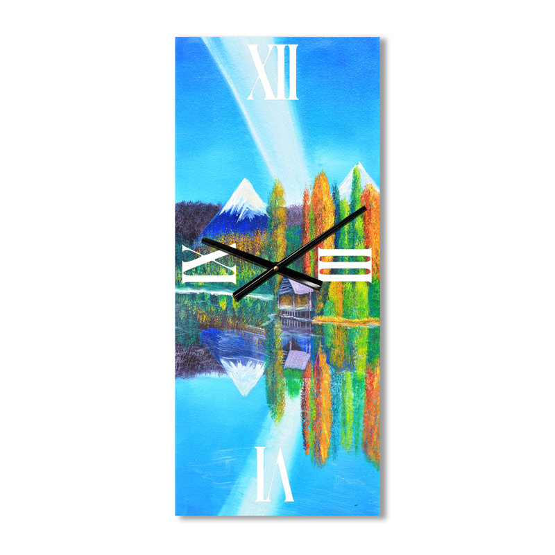 Horloge murale Reflection of Mountain and Sky on the Lake, Petit