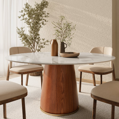 Bobrow Stable Pedestal Dining Table For 6