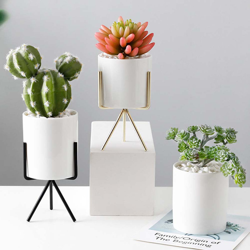 Adrius Pot Planter, Gold, 14.5cm H x 8cm W x 8cm D