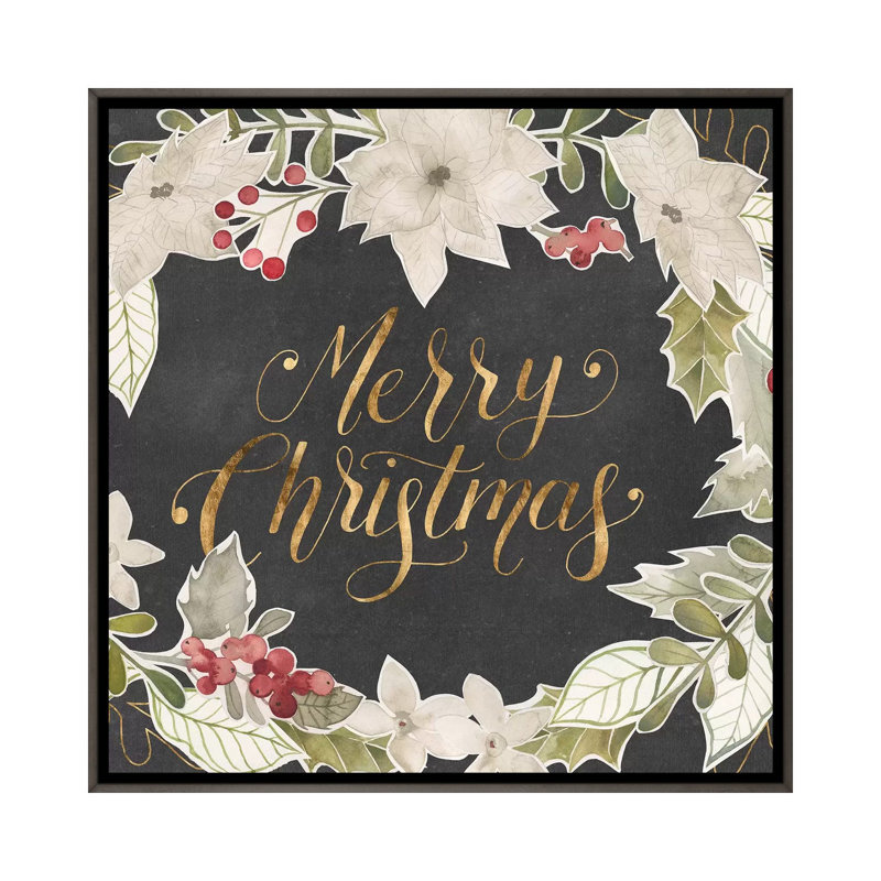 «Gilded Christmas Collection A» par Grace Popp - reproduction d'art textuel, Pas de tapis, H 18 po x l 18 po x 1,5 po